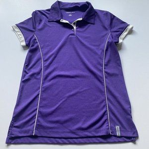 Maggie Lane Golf Polo Shirt Short Sleeve Button Closure Womens Size Small Purple